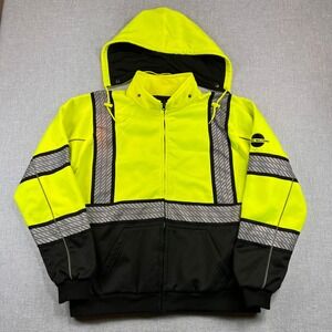 GSS Safety 7511 Class 3 Hi Vis Hoodie Men Large Yellow Black Workwear Safety